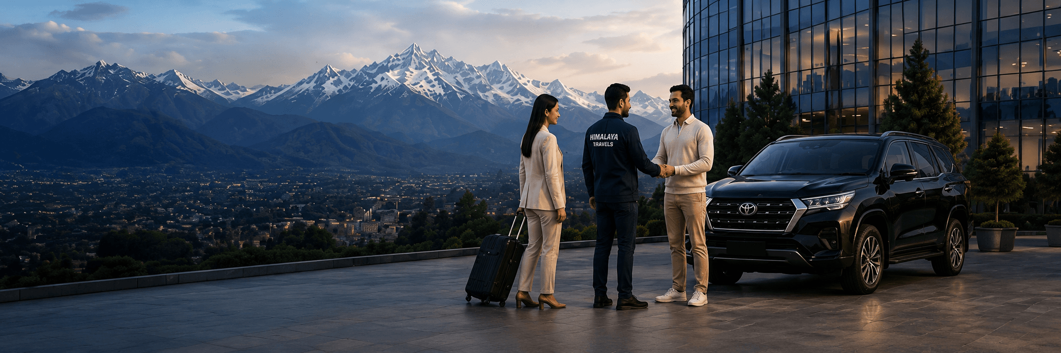 Himalayan Mountains and SUV
